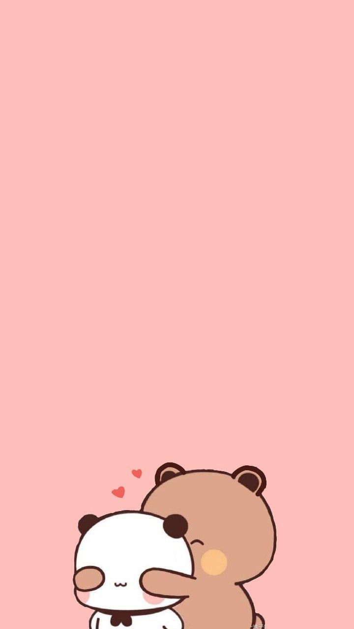 Bear love hugging pink wallpaper. Kartu, Kartu lucu, Seni