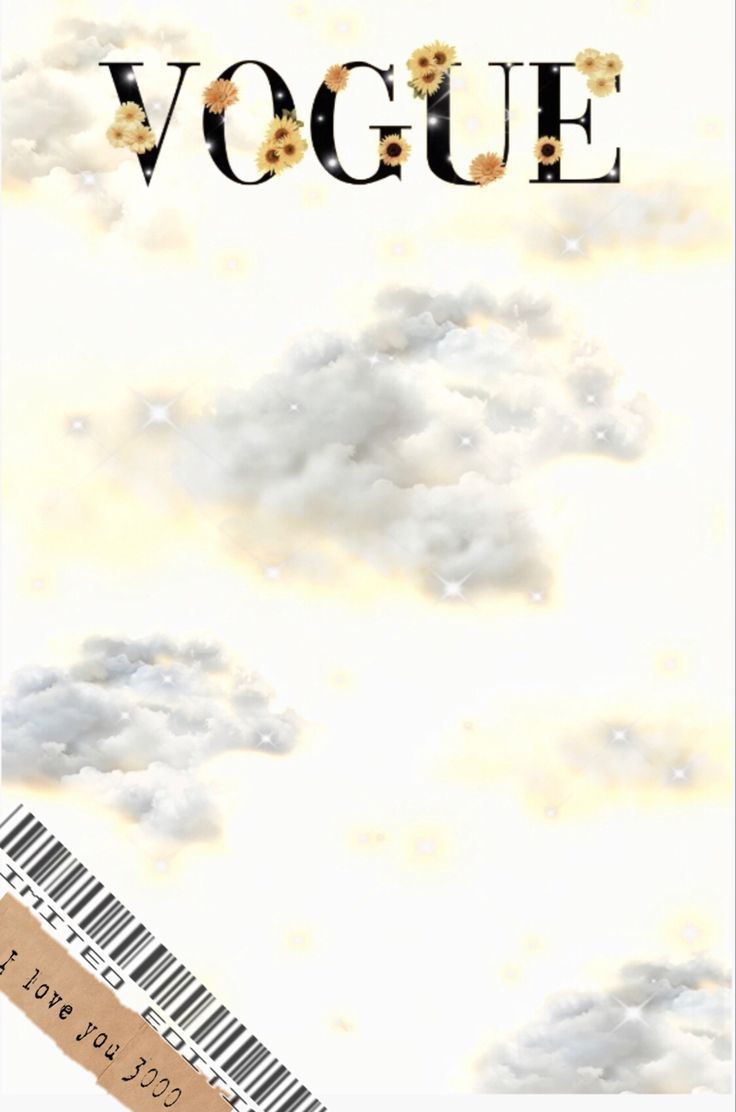 Vogue magazine cover with clouds and flowers - Vogue