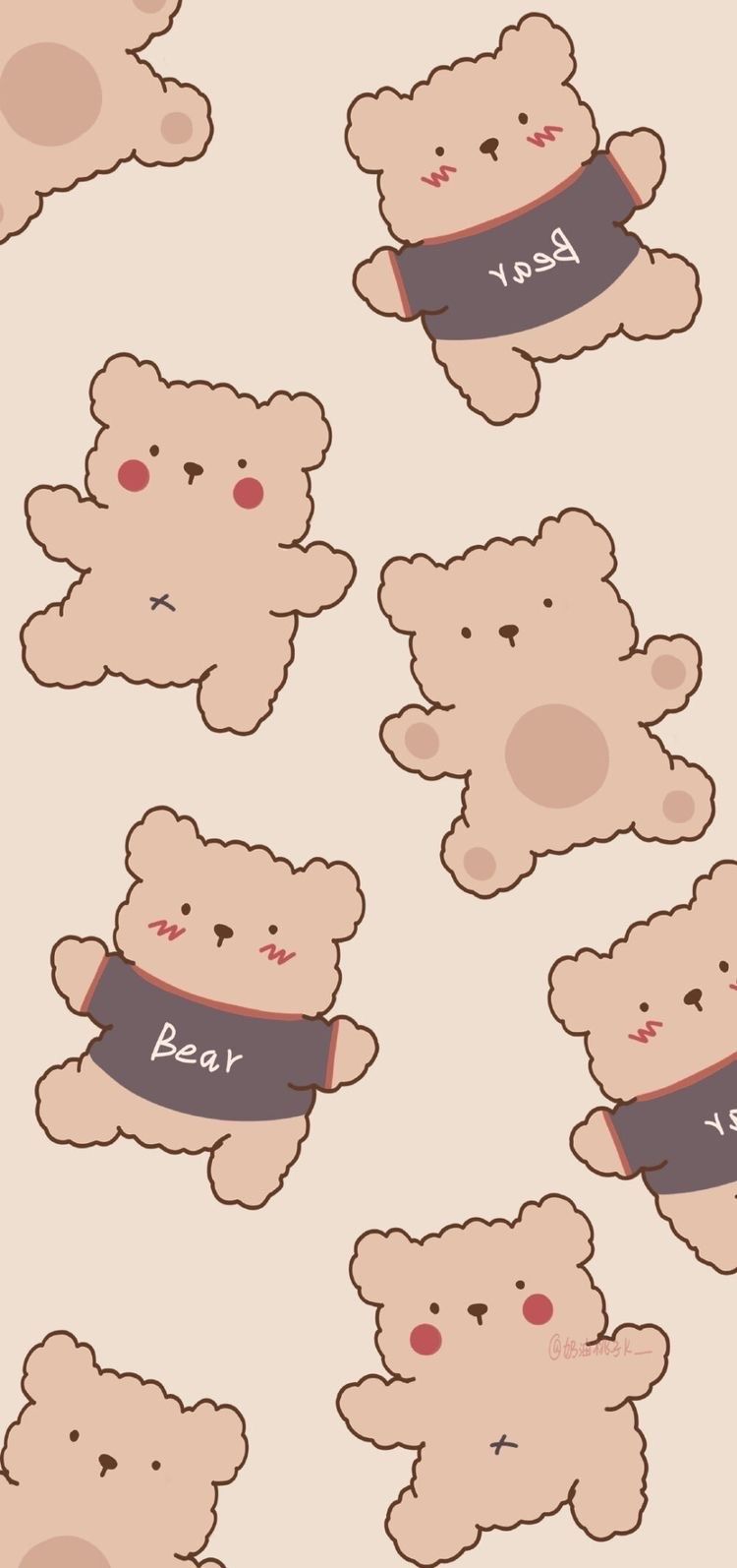 A pattern of teddy bears on white background - Teddy bear