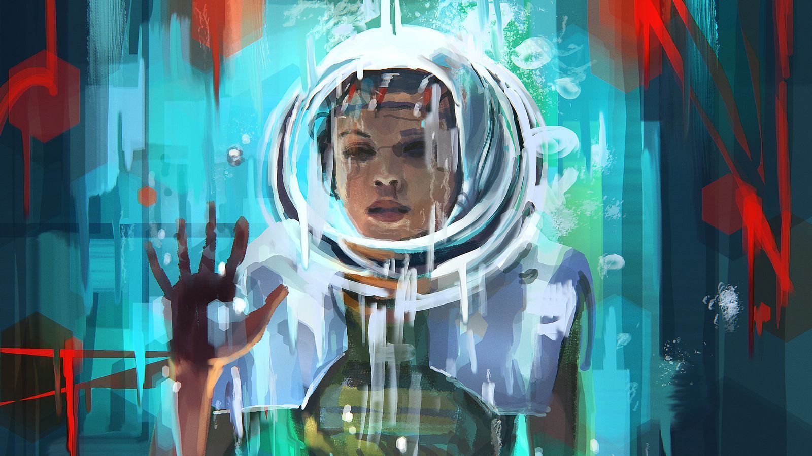 A painting of an astronaut in space - Stranger Things