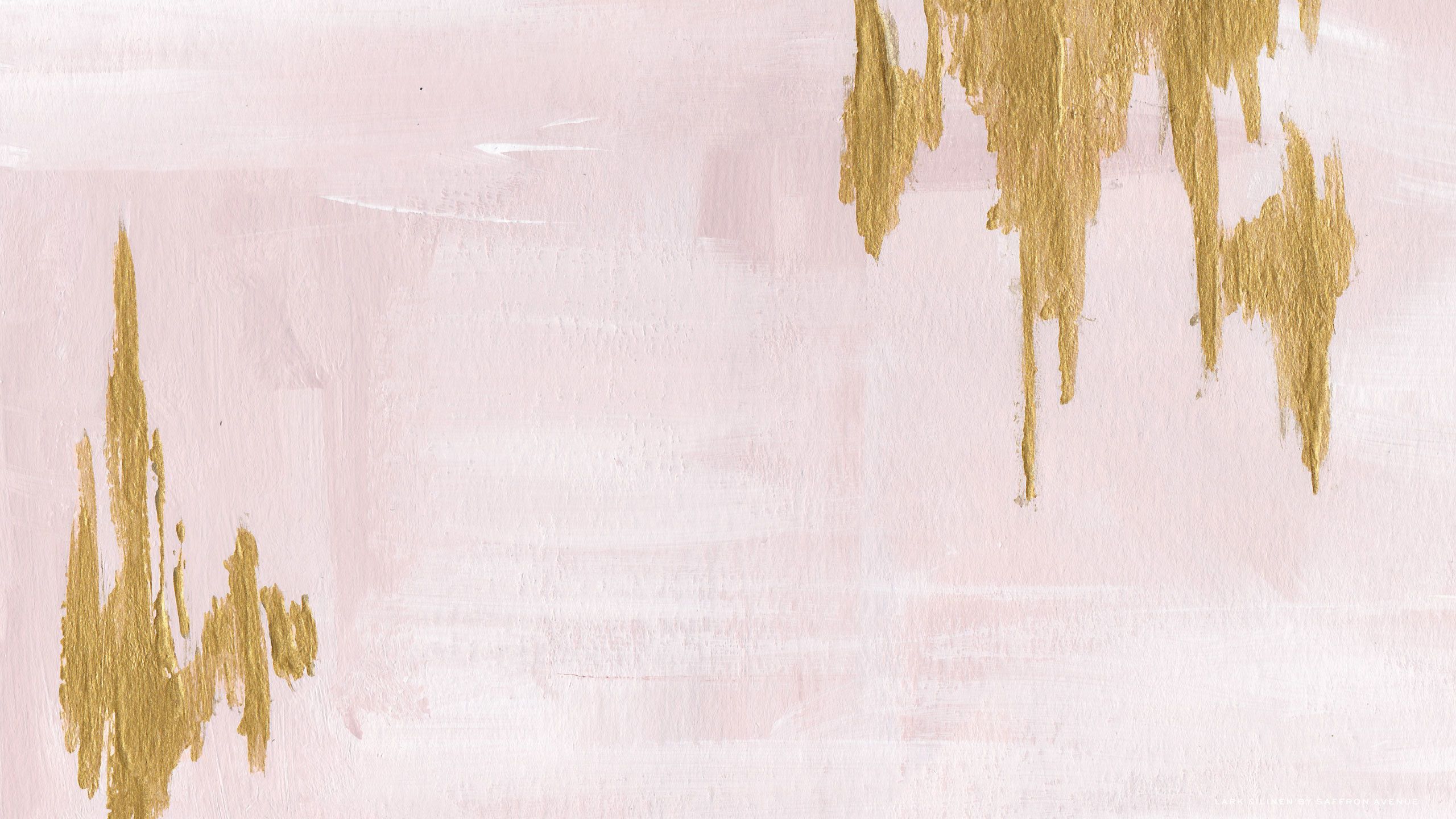 A painting of gold and pink paint - Rose gold