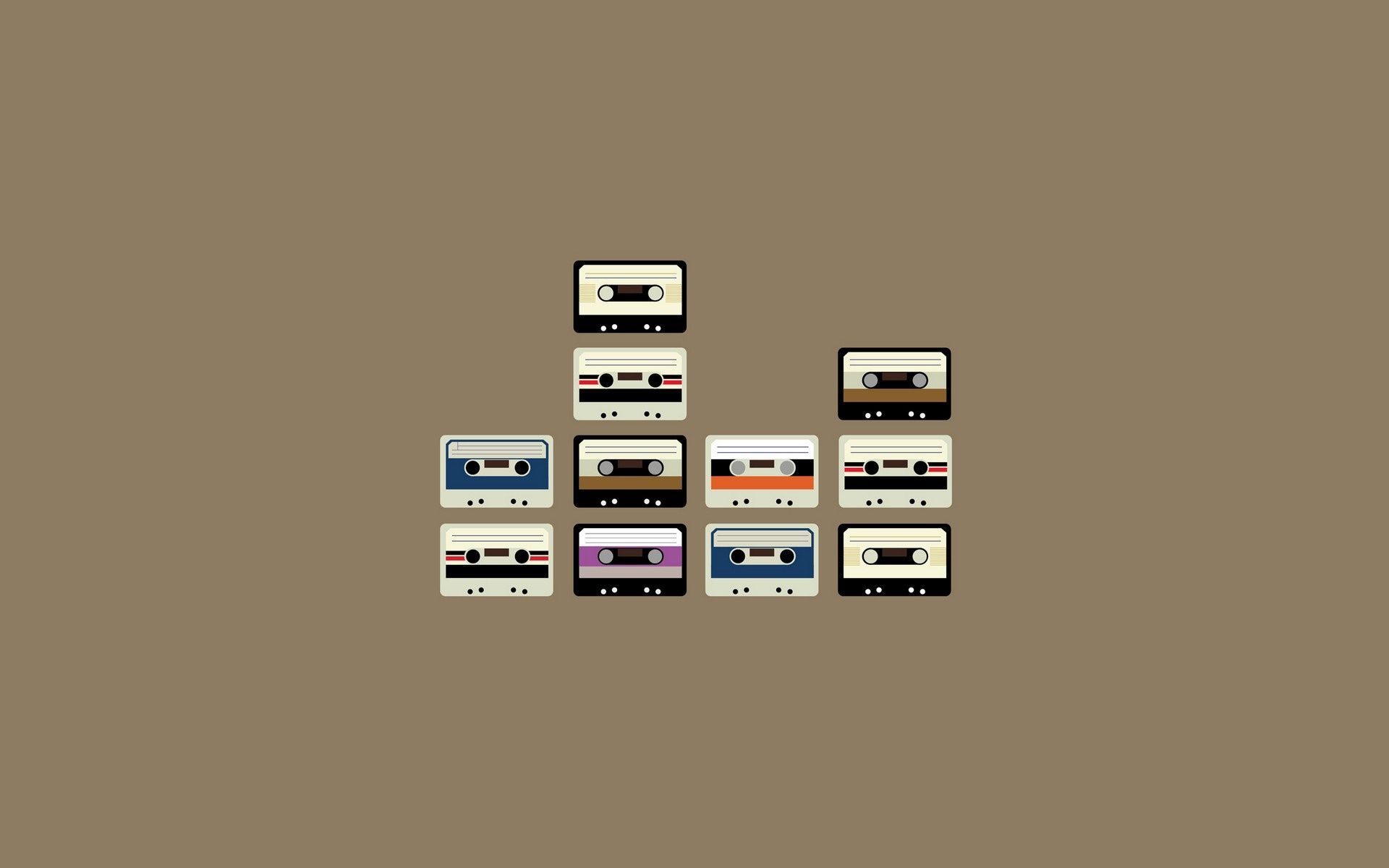 A collection of different colored audio cassettes - Music