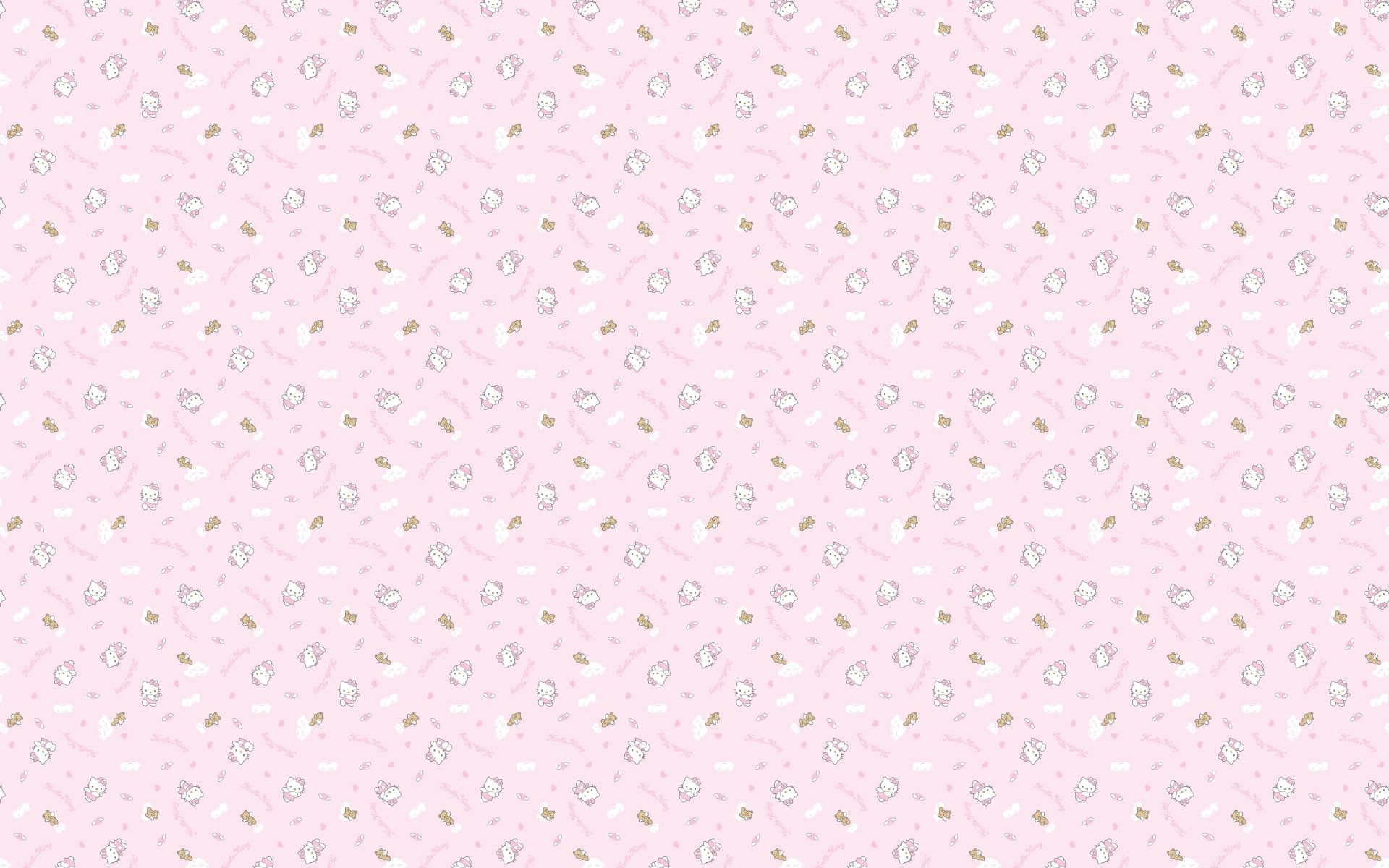 A pink and white polka dot pattern - Hello Kitty