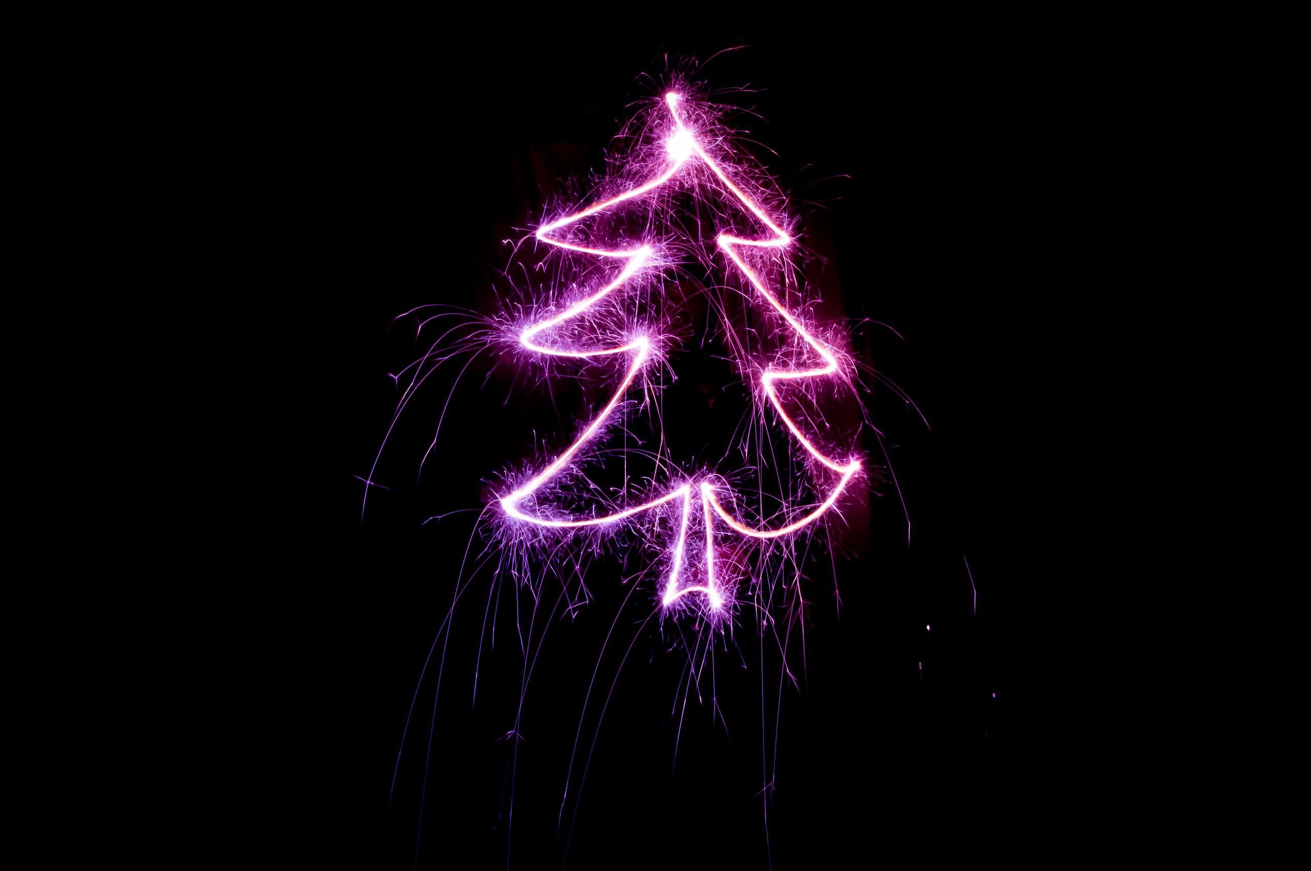 A purple christmas tree with sparkles on it - Chromebook, Christmas, cute Christmas