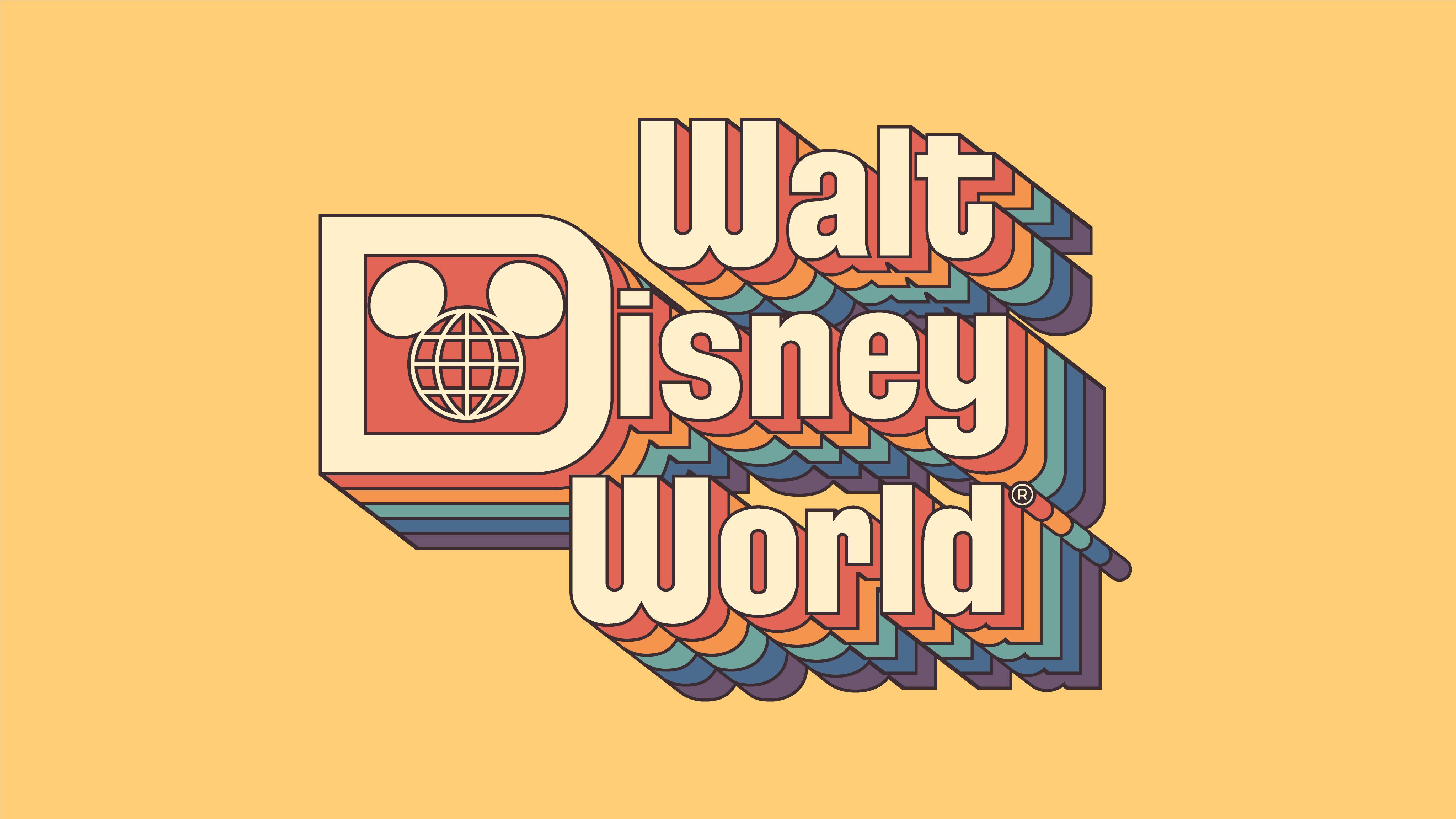 The walt disney world logo in a rainbow color - Disney