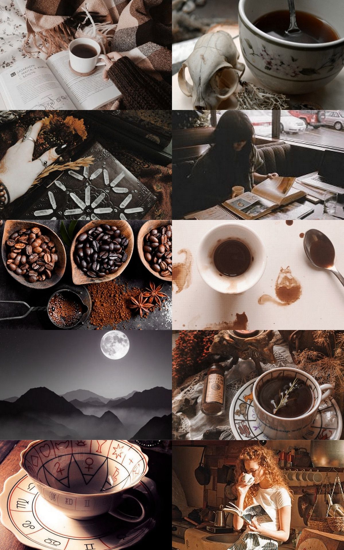 A collage of pictures with different types food - Coffee