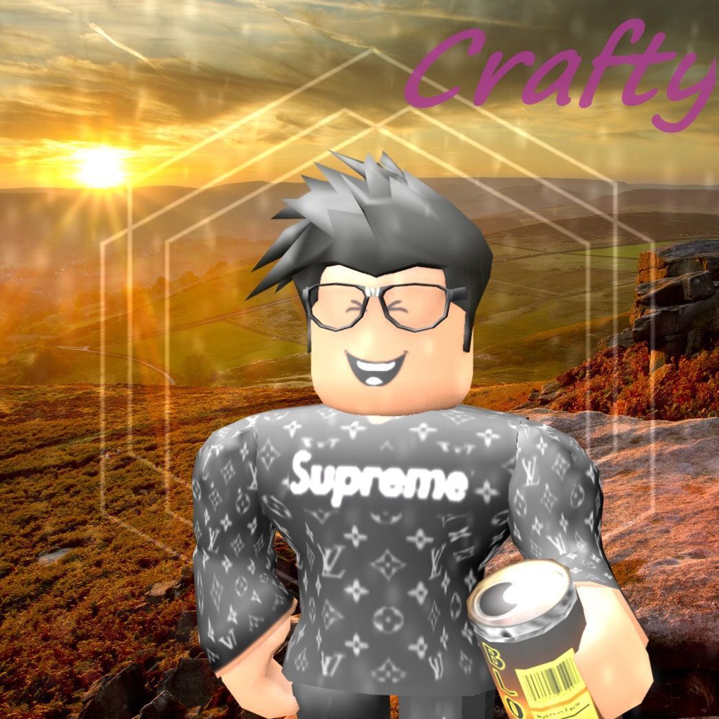 A man with glasses and holding up something - Roblox