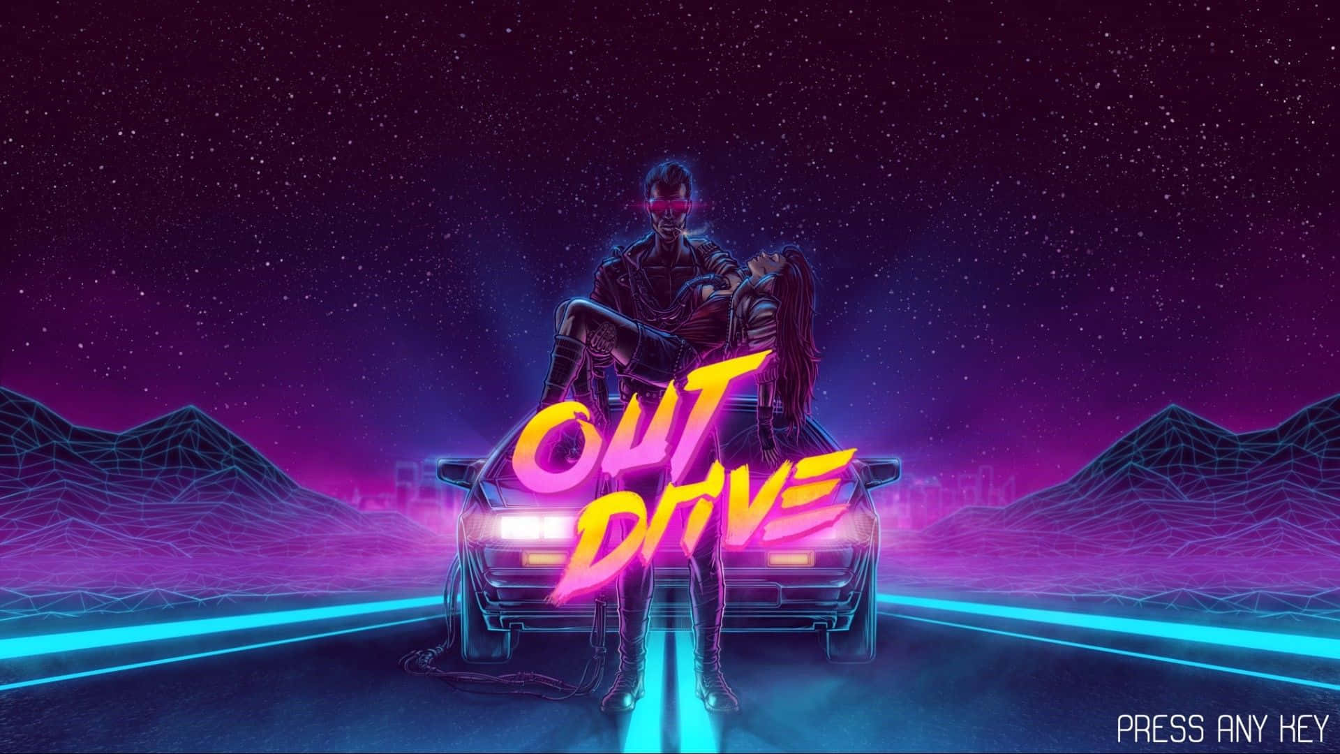 Out Drive is a game about a guy who is driving a car - 80s