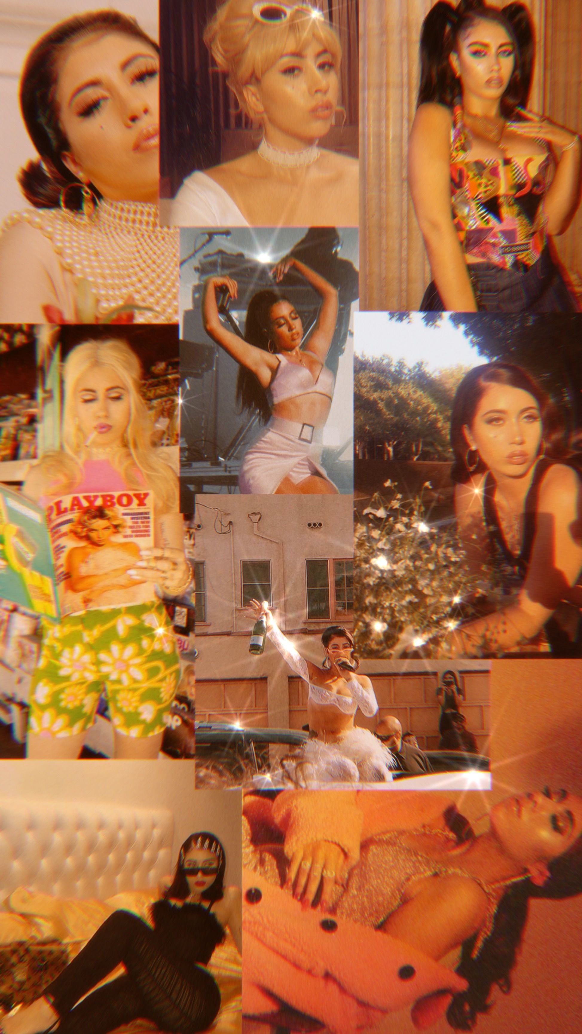 A collage of pictures featuring women in different poses - Kali Uchis