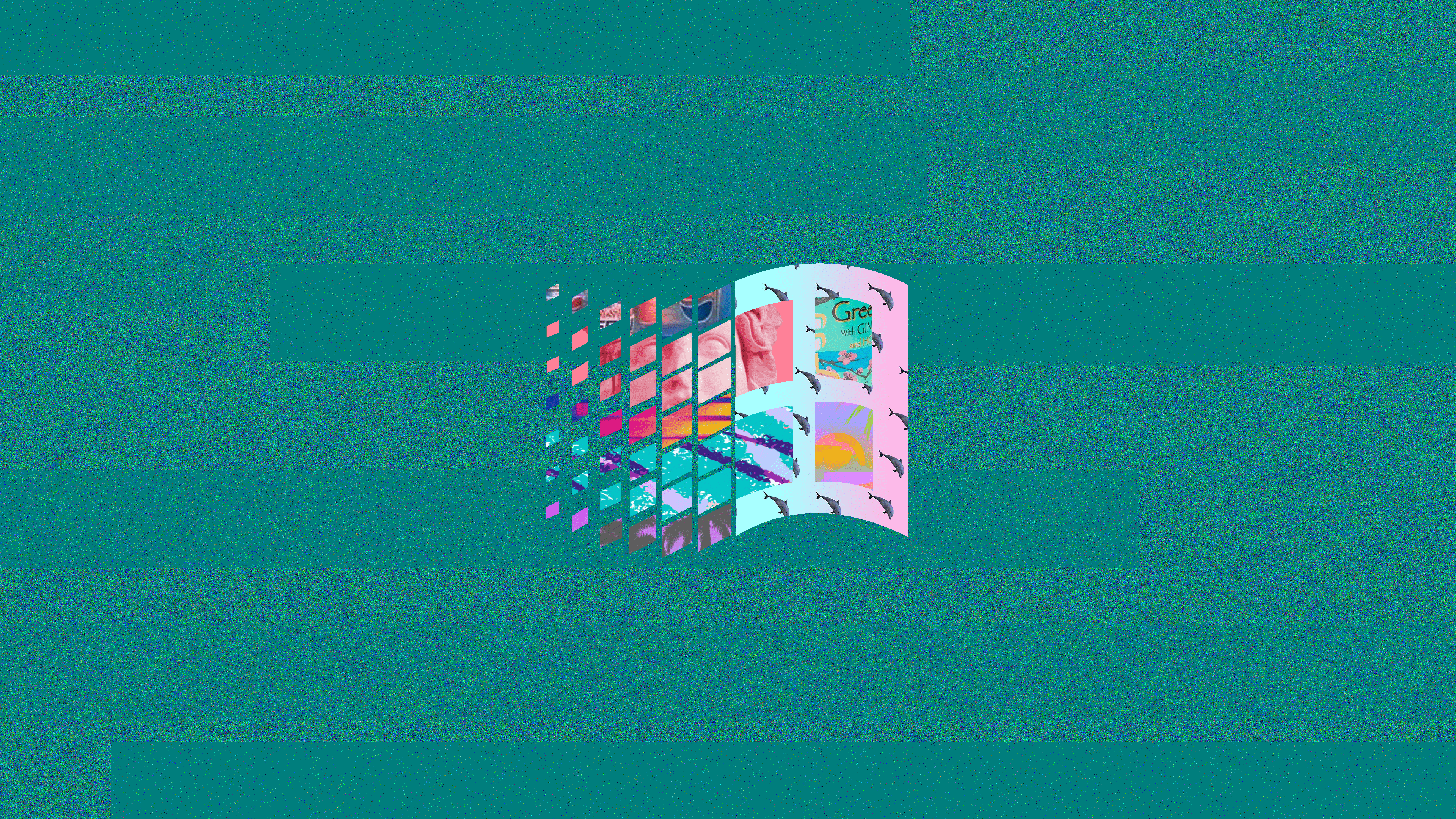 A colorful image of an abstract design - Windows 95, 90s