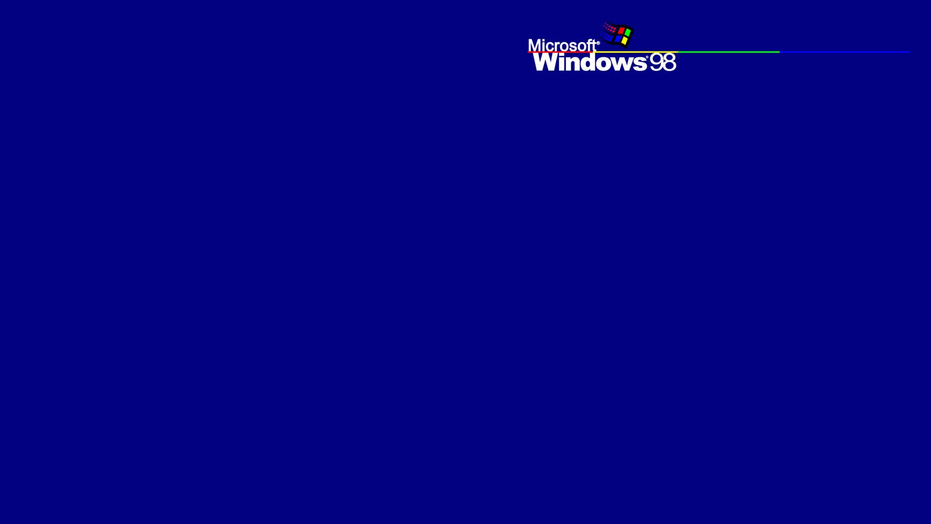 Windows 98 wallpaper with the logo on a blue background - Windows 98