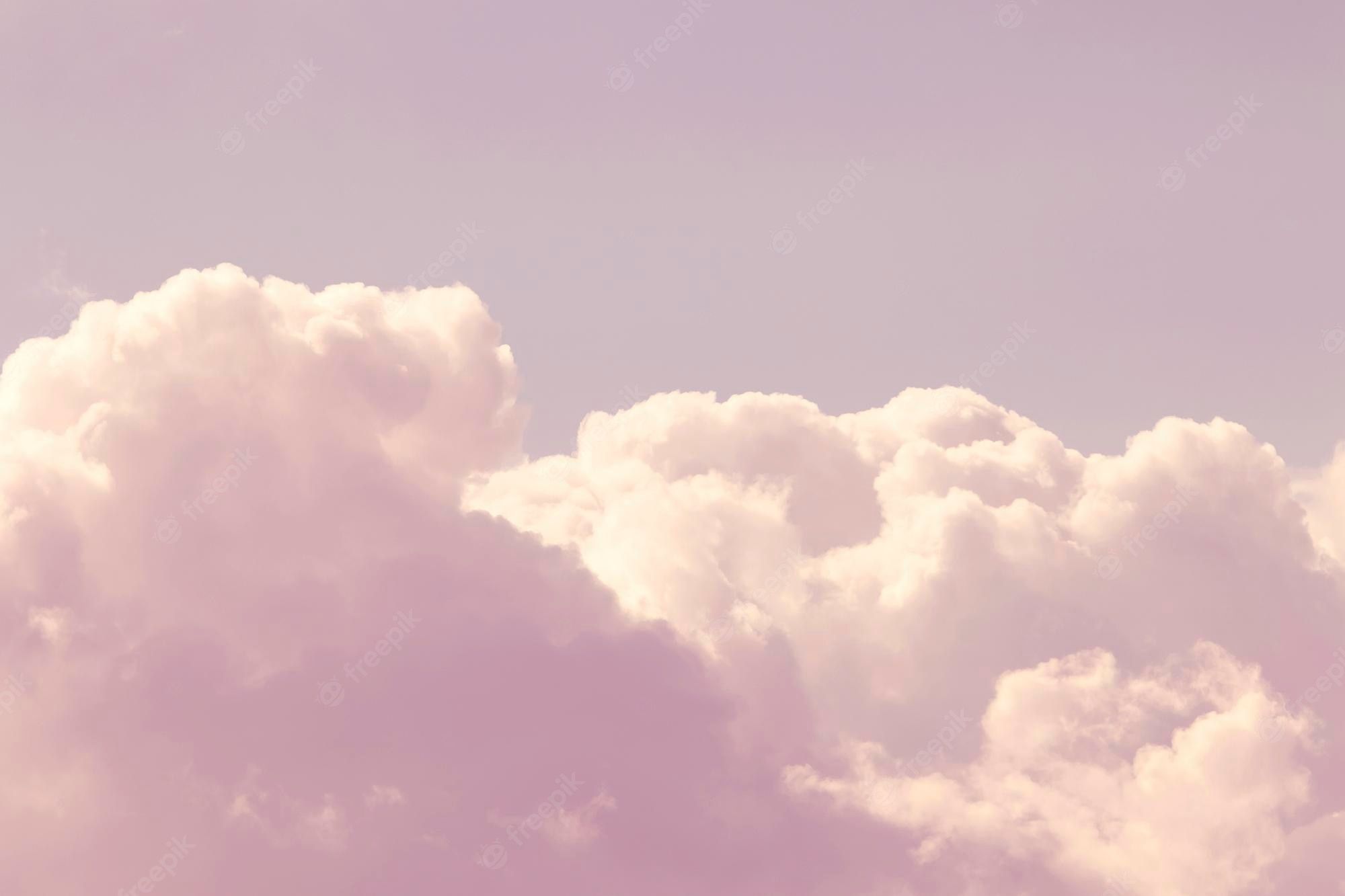 A pink and white plane flying in the sky - Cloud, vintage clouds