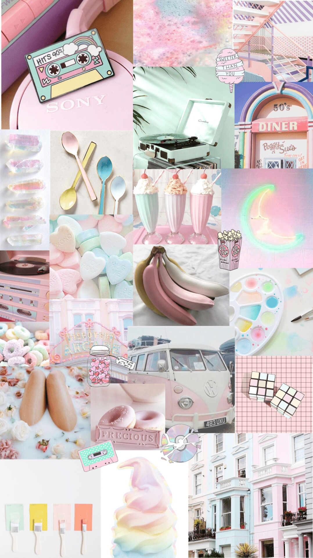 Aesthetic background with pastel colors and ice cream - Pastel