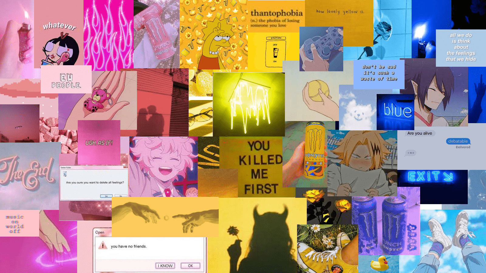 A collage of pictures with different colors and designs - Desktop, pansexual