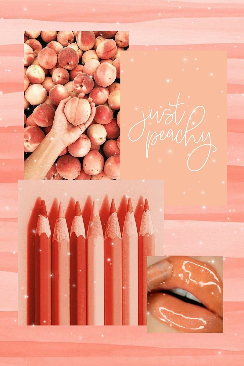 A collage of pictures with the words just peachy - Peach