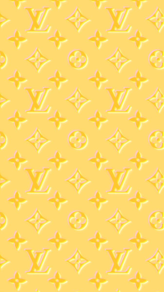 Wallpaper Louis Vuitton Yellow Aesthetic。