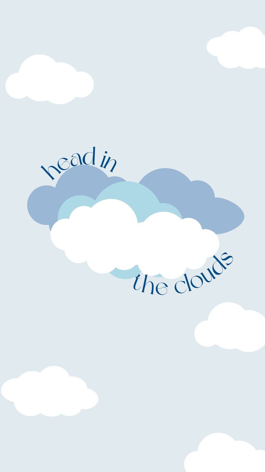 A blue and white cloud with the words head in - Cloud