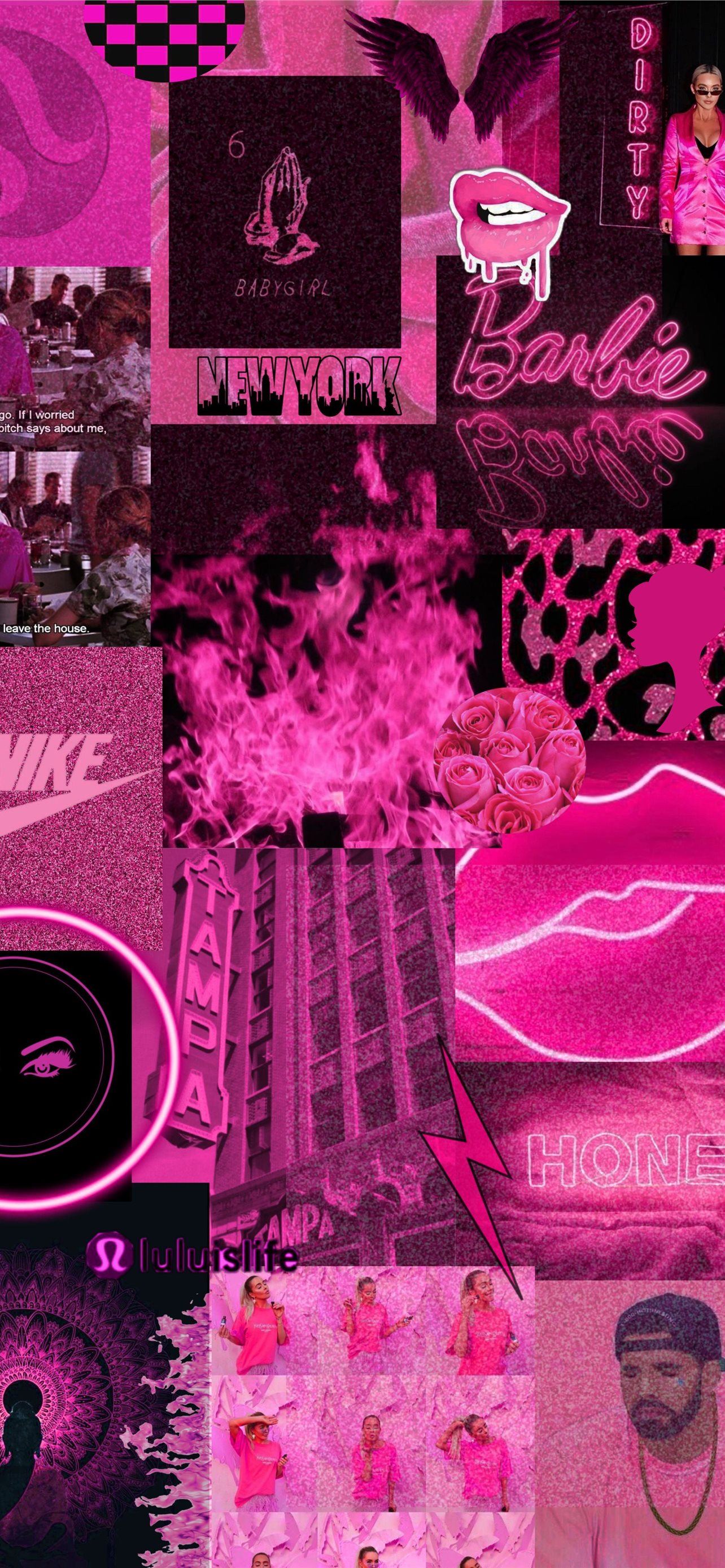 Pink aesthetic background phone wallpaper - Hot pink, Barbie, Netflix