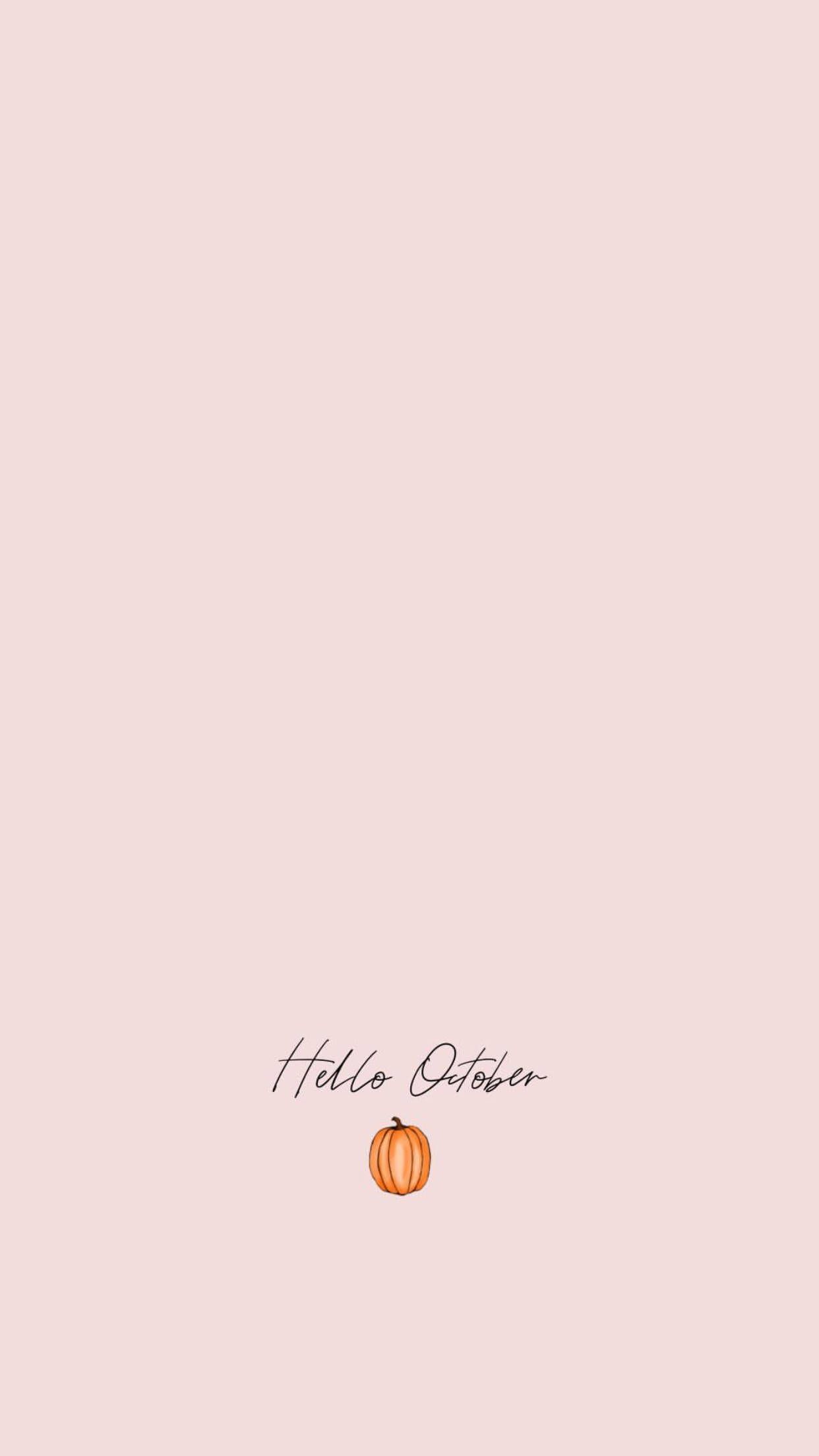 Download Baby Pink Hello October Phone Background Wallpaper