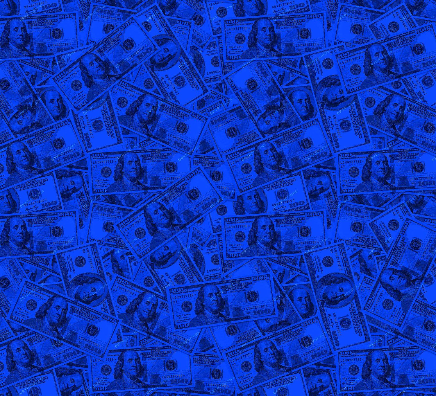 Blue 100 Dollar Bills Seamless Money Background