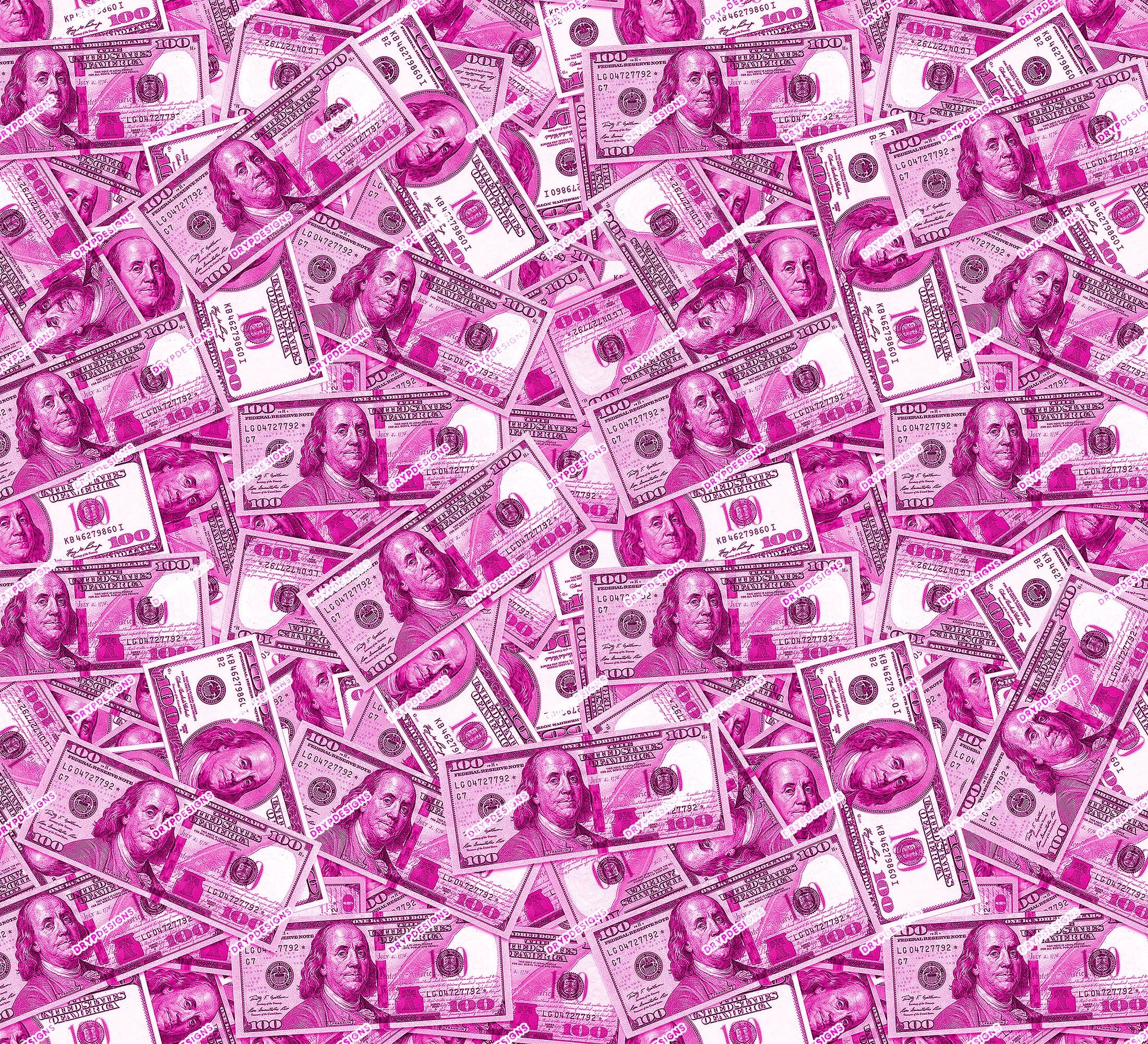 Pink Money Background 100 Dollar Bills Seamless Digital