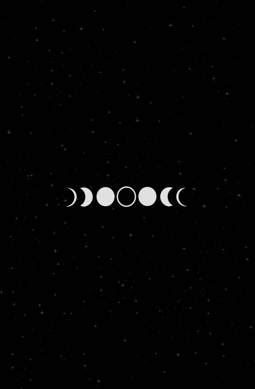 The moon phases on a black background - Moon phases