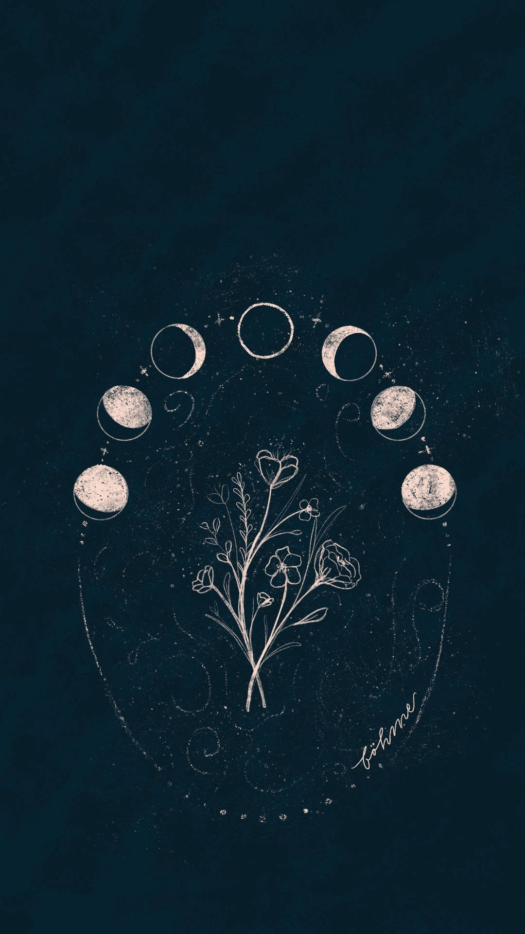 Download Moon Phase Sketch New Phone Wallpaper