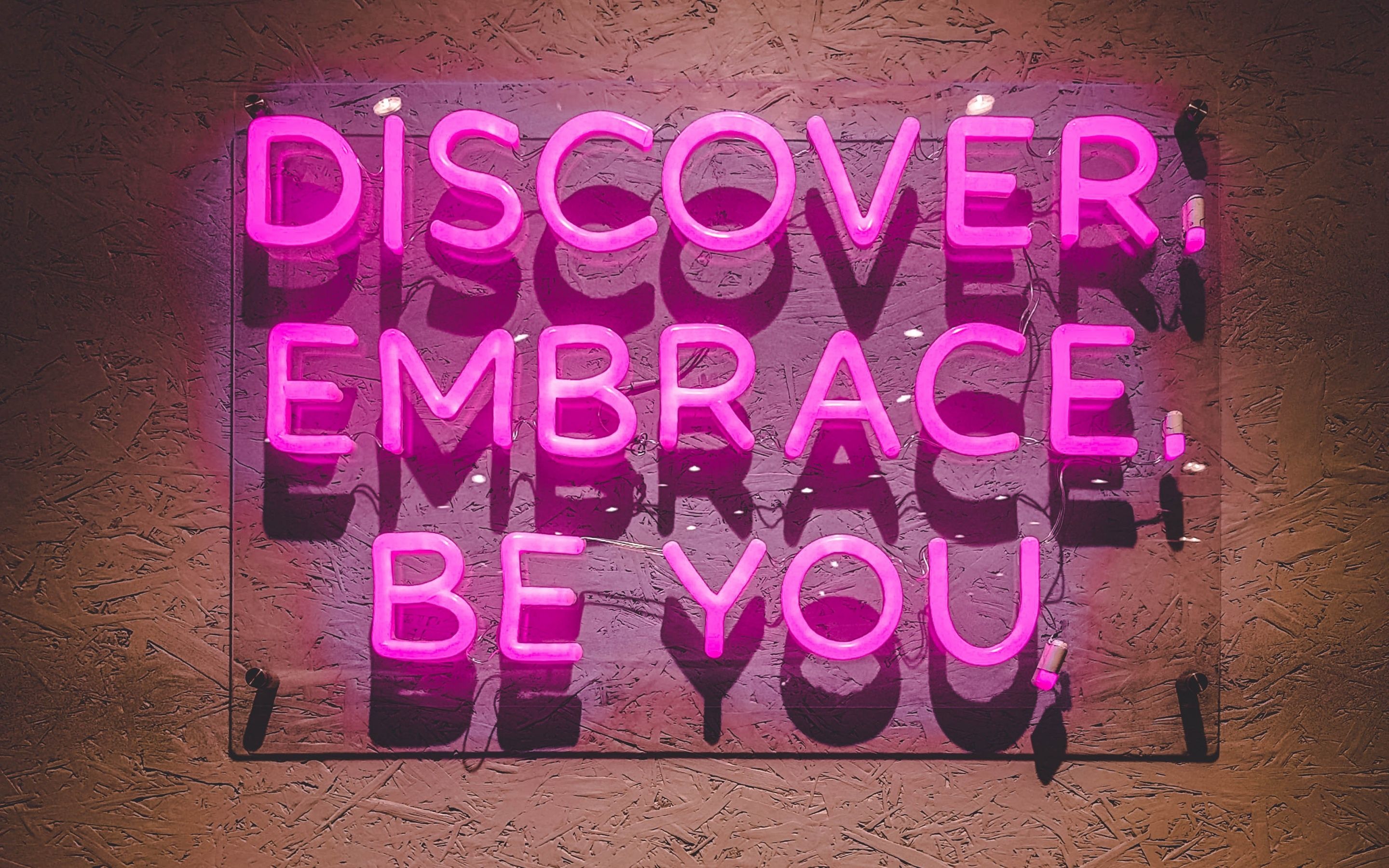Discover Wallpaper 4K, Embrace, Be You, Pink, Quotes