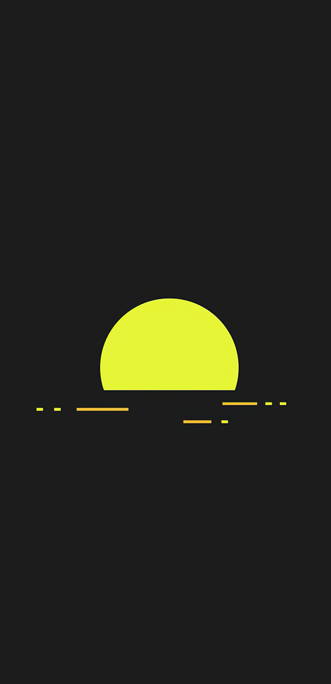 A yellow sunset on a black background - Sun
