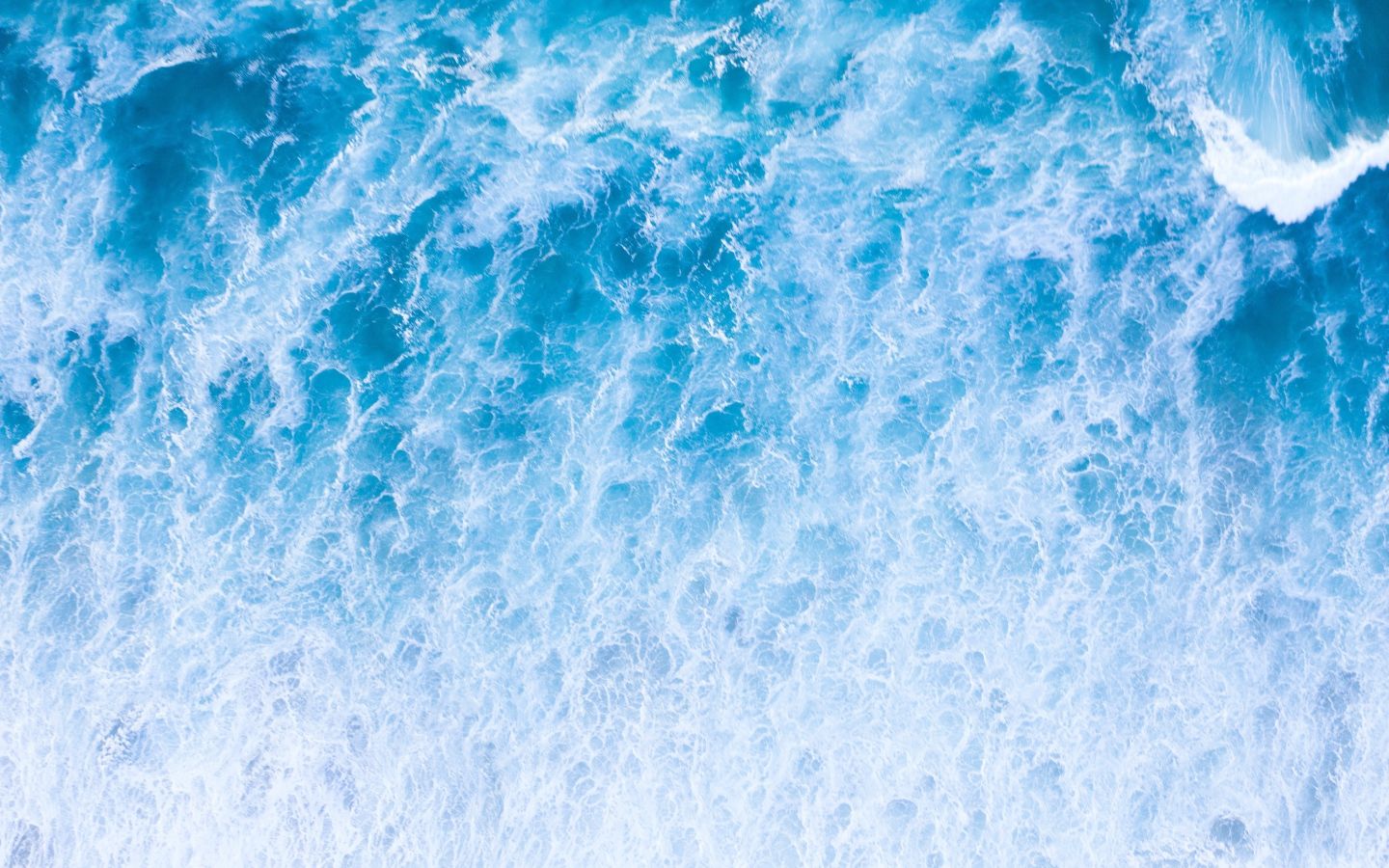 Top view of white raging sea waves Desktop wallpaper 1440x900