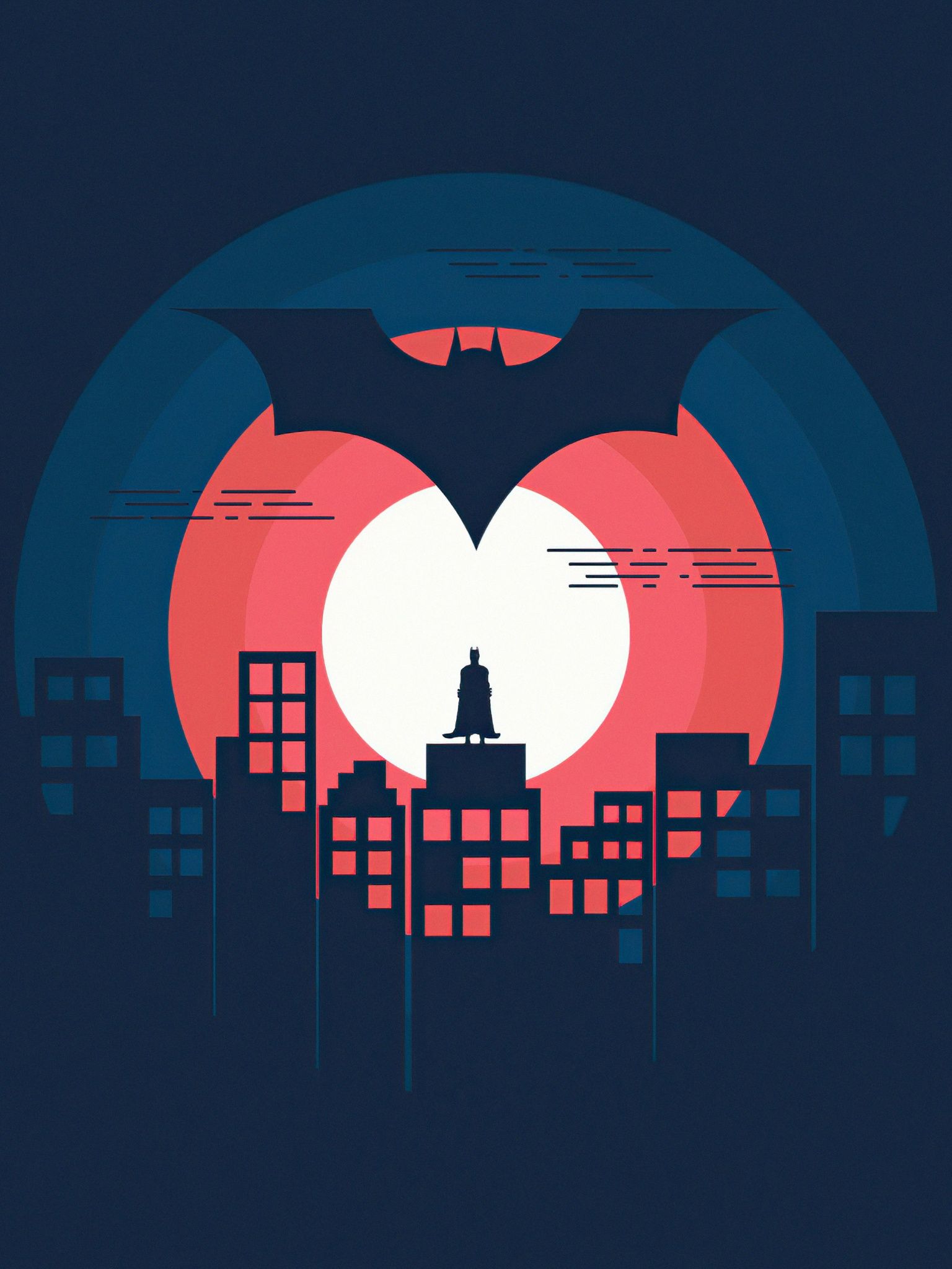 A batman illustration on a dark blue background - Batman