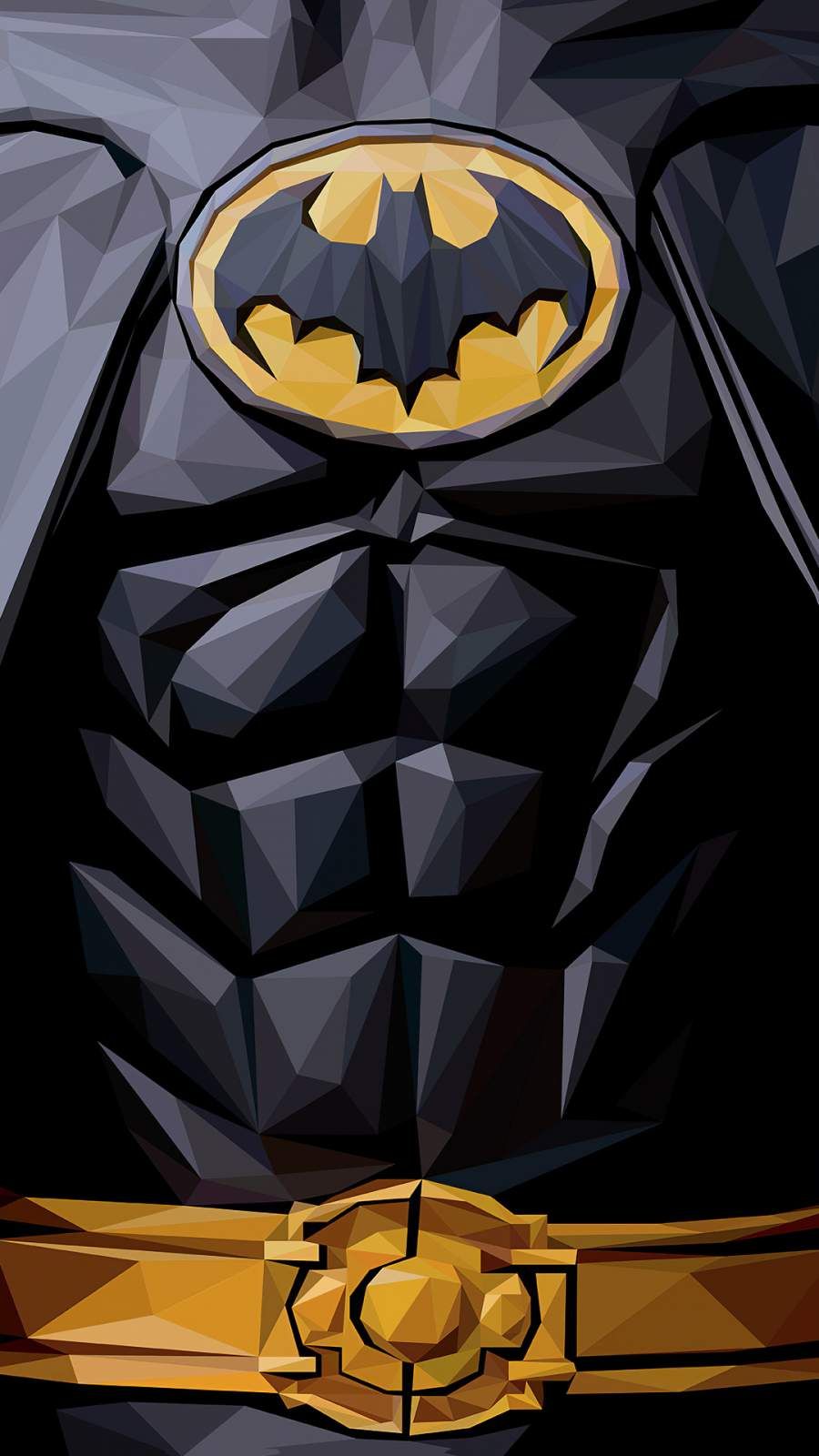 A low poly art image of Batman from the 80s. - Batman