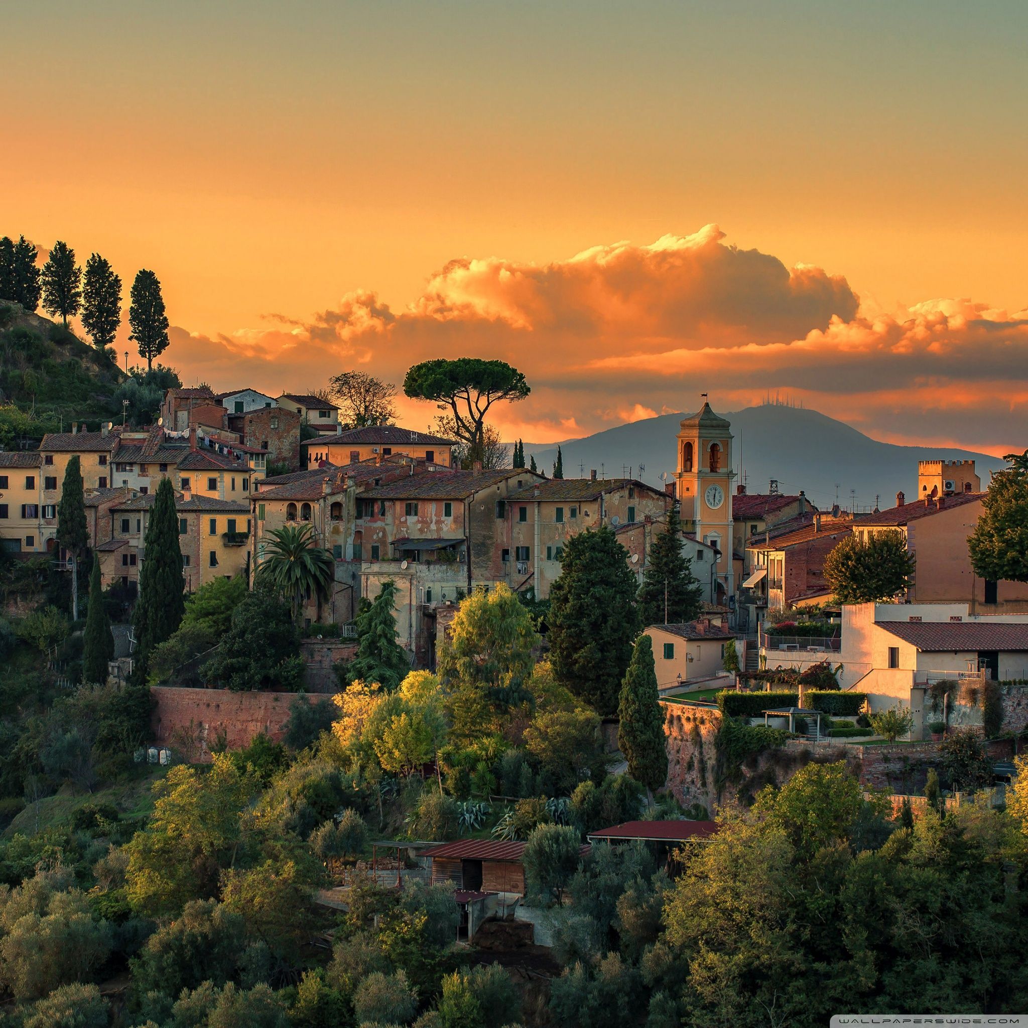 A town is on the hillside - Italy