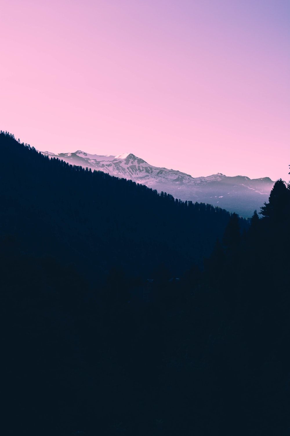 Silhouette of mountain during golden hour - Landscape
