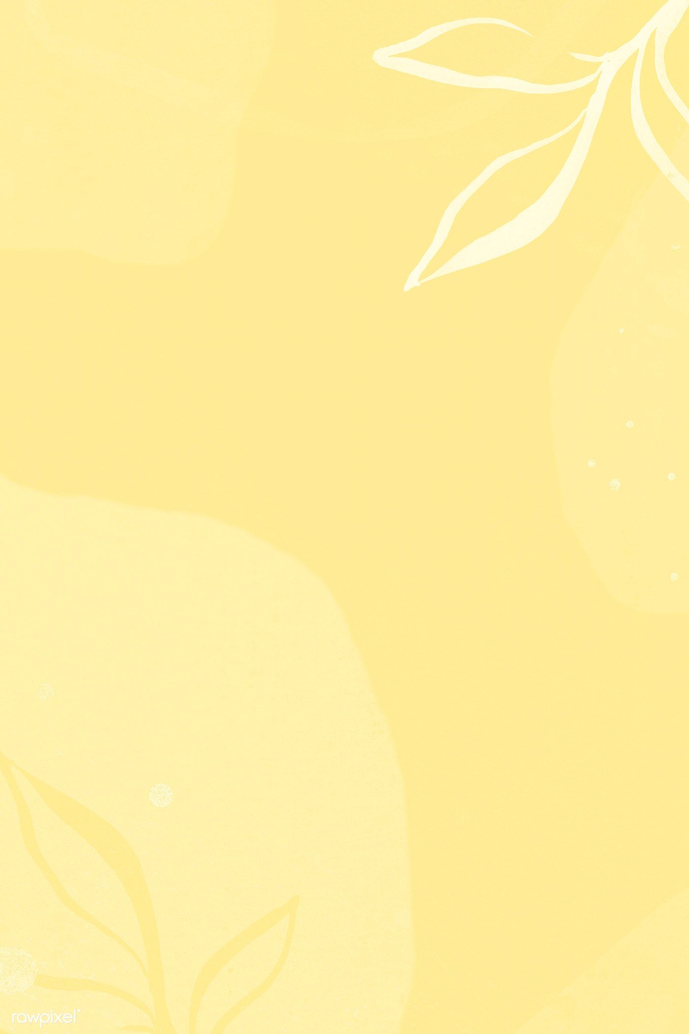 Download premium vector of Yellow background with a white leaf - Light yellow