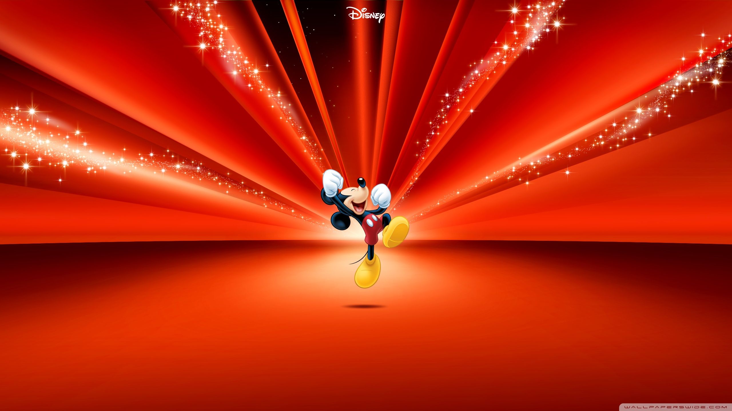 Mickey Mouse Red Background HD wallpaper