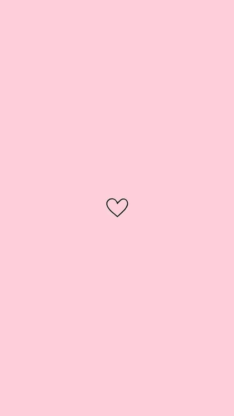 A heart on pink background - Pink anime, peace