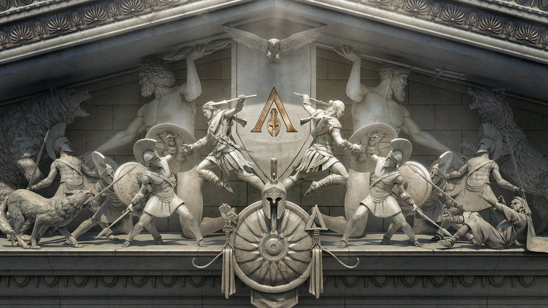 Download Assassin's Creed Greek Statue Aesthetic Wallpaper