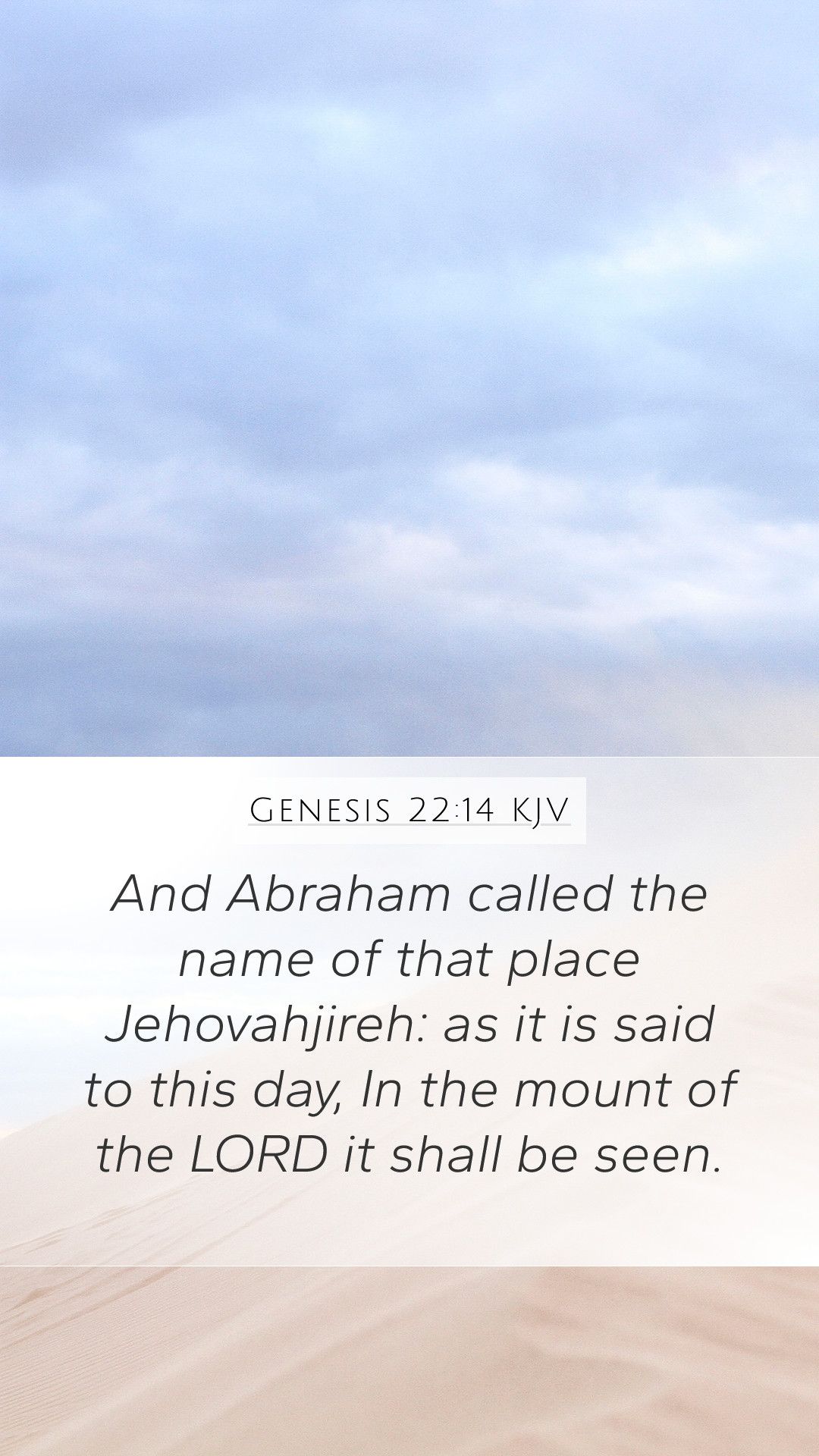 Genesis 22:14 KJV Mobile Phone Wallpaper Abraham called the name of that place