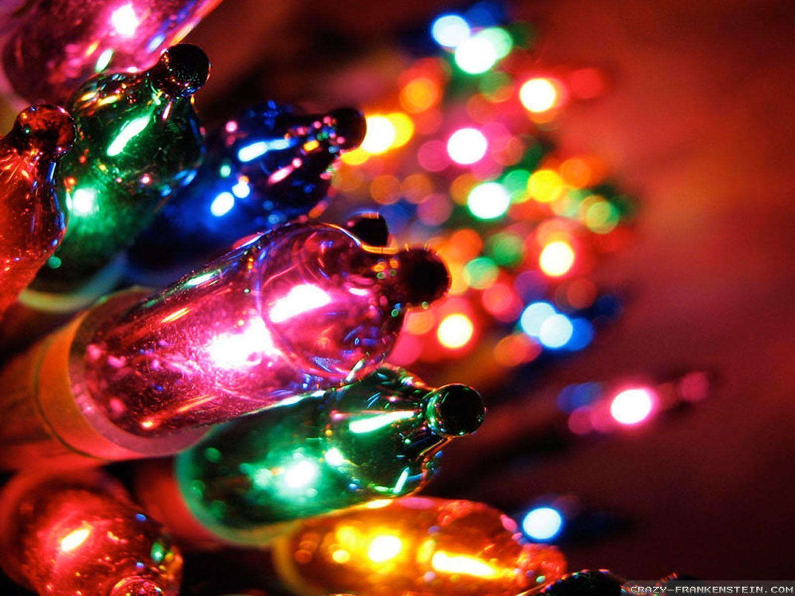 A close up of many colorful christmas lights - Christmas lights
