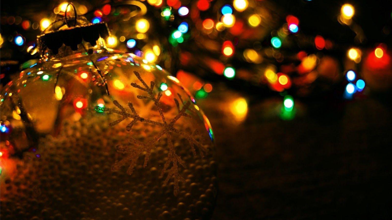 Christmas tree lights and a glass ball - Christmas lights
