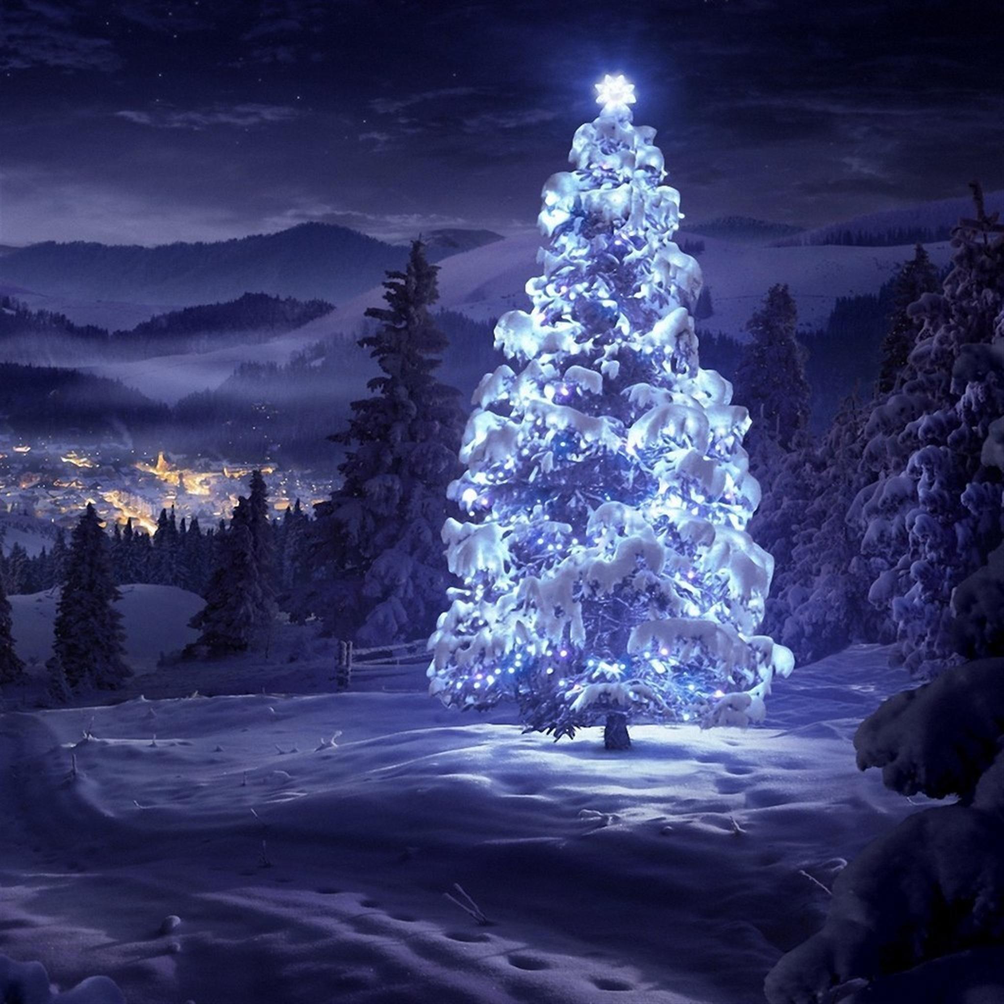 Blue Christmas Light Wallpaper