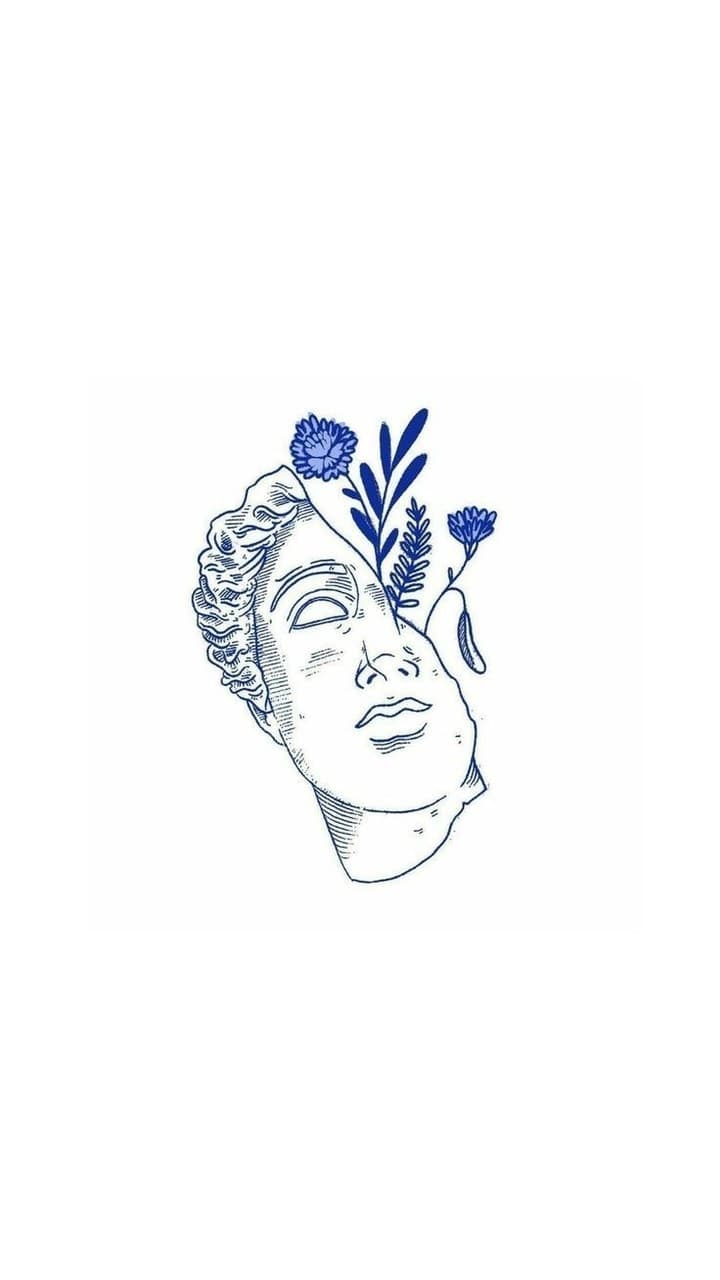 A drawing of the face with flowers - Greek mythology