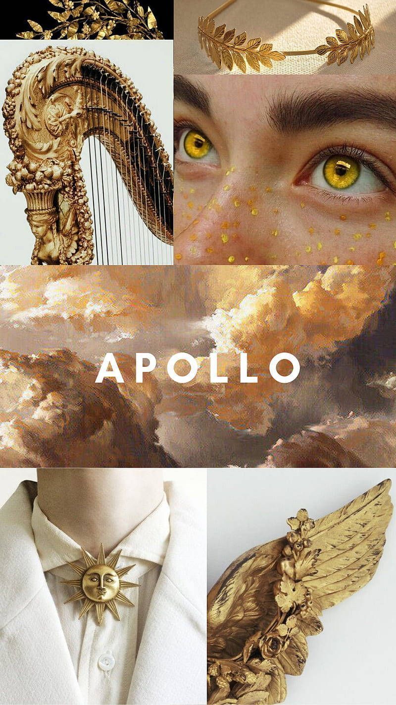 A collage of pictures with the word apollo - Greek mythology