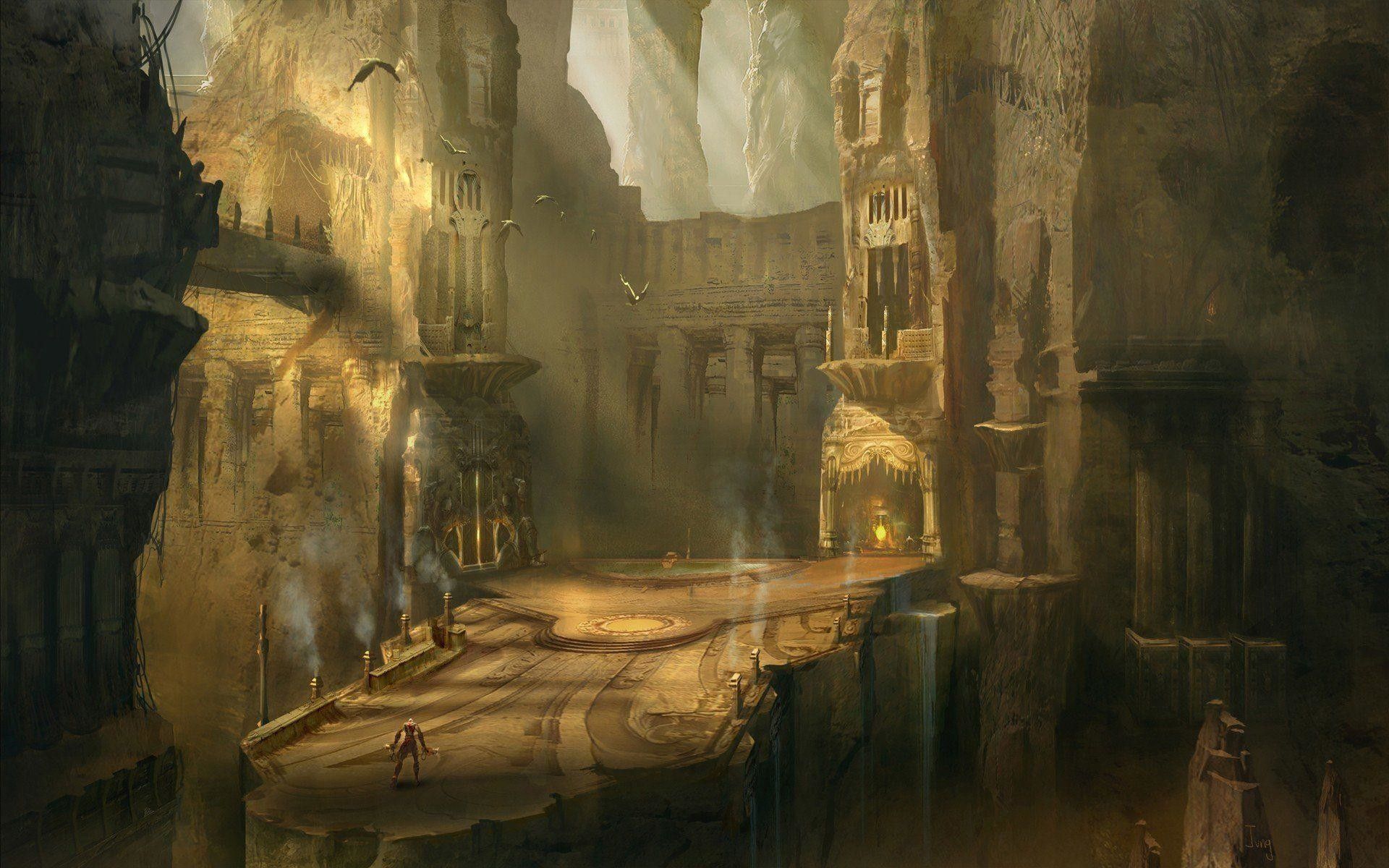 The Last Guardian concept art shows a beautiful, ancient city - Greek mythology