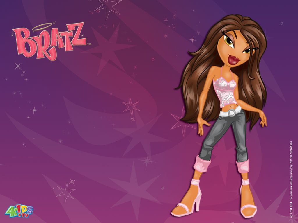 A cartoon character with long hair and jeans - Bratz