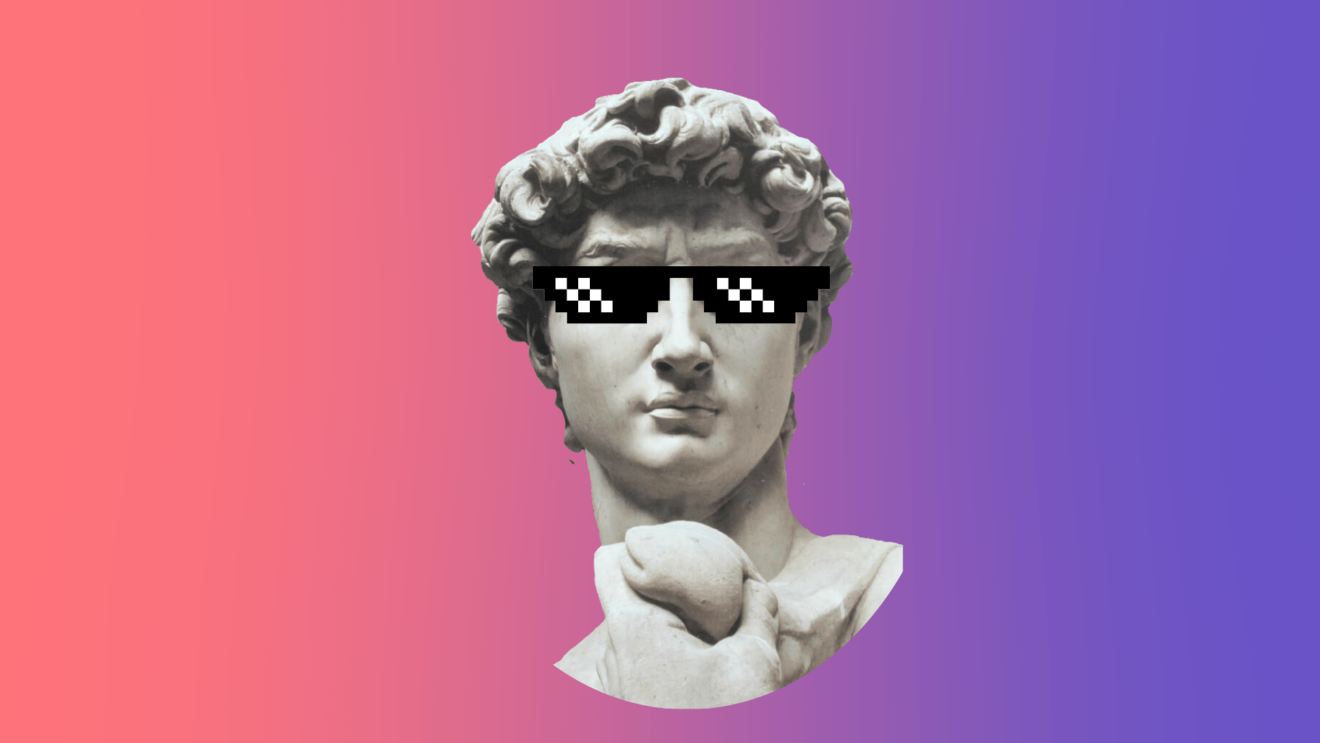 A statue with sunglasses on it's face - Laptop, gradient, Greek statue, statue