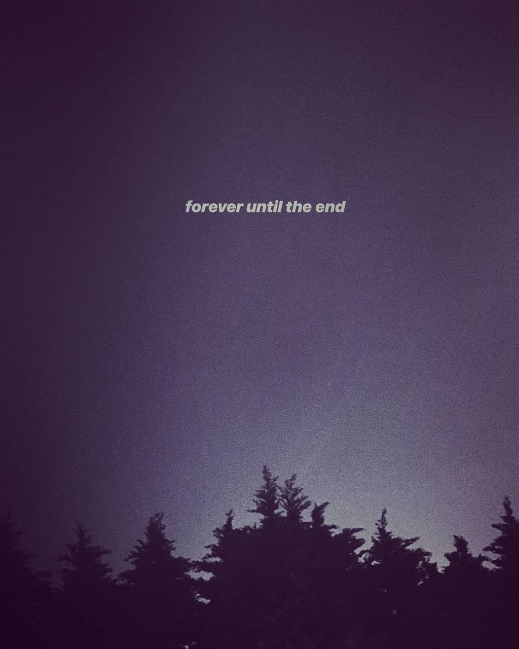 A dark sky with trees and the words forever still - Depressing