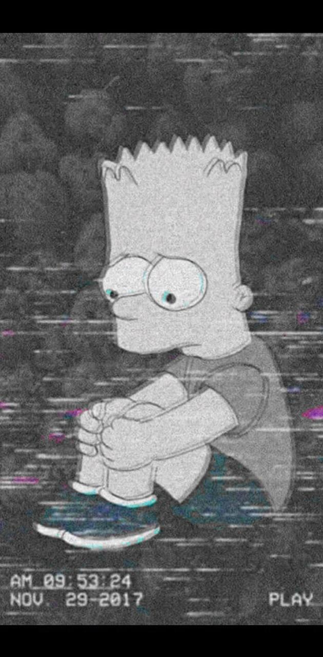 The simpsons in a black and white image - Depressing, depression