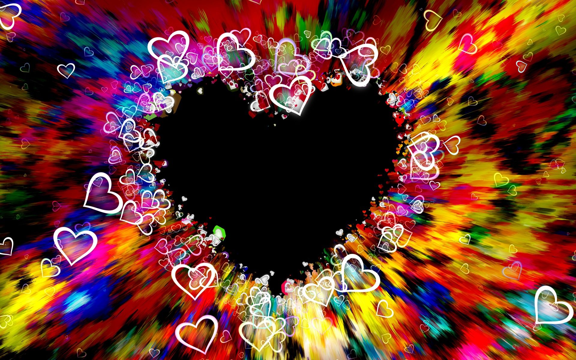 A colorful heart with hearts around it - Heart, colorful
